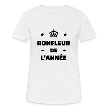 Ronfler / Ronfleur / Ronfleuse / Ronflement - T-shirt respirant Femme - blanc - Devant - AI Model Female 172 dark (172cm)