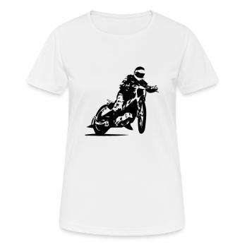 Speedway Racing - Frauen T-Shirt atmungsaktiv - Weiß - Vorne - AI Model Female 172 dark (172cm)