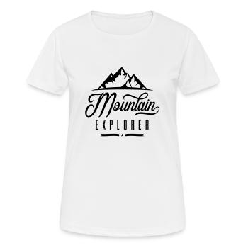 mountain explorer - Frauen T-Shirt atmungsaktiv - Weiß - Vorne - AI Model Female 172 dark (172cm)