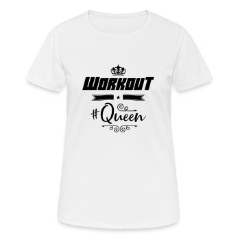 workout queen - Frauen T-Shirt atmungsaktiv - Weiß - Vorne - AI Model Female 172 dark (172cm)