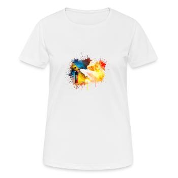 Fire extinguisher watercolor drawing - Women's Breathable T-Shirt - white - Front - AI Model Female 172 dark (172cm)