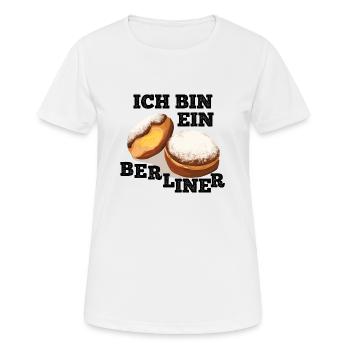 Ich bin ein Berliner - Frauen T-Shirt atmungsaktiv - Weiß - Vorne - AI Model Female 172 dark (172cm)