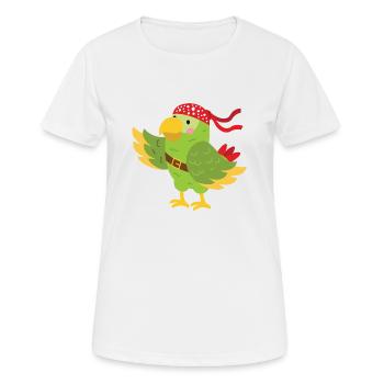 Pirat Papagei - Frauen T-Shirt atmungsaktiv - Weiß - Vorne - AI Model Female 172 dark (172cm)