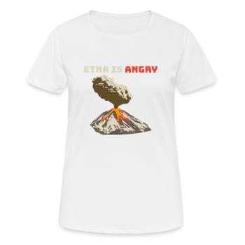 L’Etna est en colère, coulée de lave, éruption volcanique - T-shirt respirant Femme - blanc - Devant - AI Model Female 172 dark (172cm)