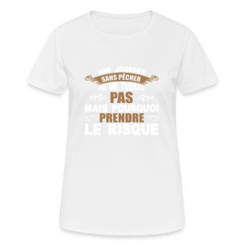 idee cadeau homme, peche, pecheur, humour pecher - T-shirt respirant Femme - blanc - Devant - AI Model Female 172 dark (172cm)