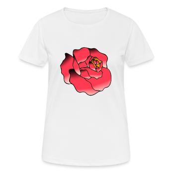 rose fleur dessin - T-shirt respirant Femme - blanc - Devant - AI Model Female 172 dark (172cm)