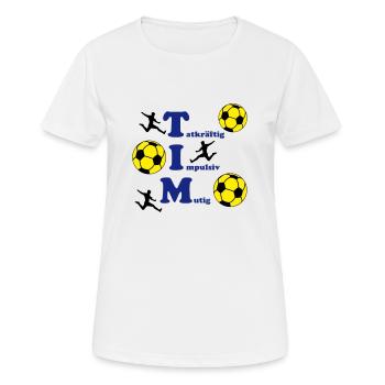Tim - Frauen T-Shirt atmungsaktiv - Weiß - Vorne - AI Model Female 172 dark (172cm)