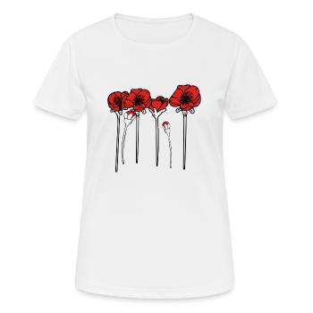 Coquelicots - T-shirt respirant Femme - blanc - Devant - AI Model Female 172 dark (172cm)