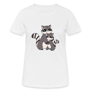Hug Raccoon - Women's Breathable T-Shirt - white - Front - AI Model Female 172 dark (172cm)