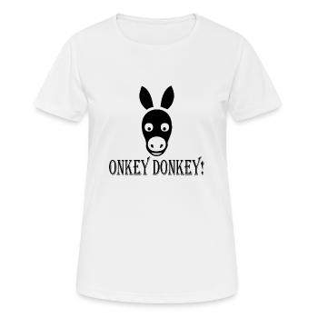 Donkey Esel - Frauen T-Shirt atmungsaktiv - Weiß - Vorne - AI Model Female 172 dark (172cm)