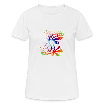 Abstrakt - Frauen T-Shirt atmungsaktiv - Weiß - Vorne - AI Model Female 172 dark (172cm)