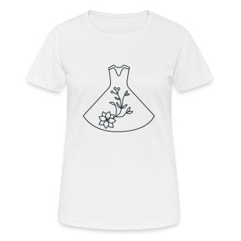 Robe de danse moderne avec des fleurs - T-shirt respirant Femme - blanc - Devant - AI Model Female 172 dark (172cm)