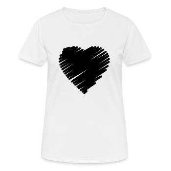 Scribble Heart - Women's Breathable T-Shirt - white - Front - AI Model Female 172 dark (172cm)