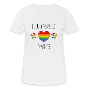 Rainbow Sparkling heart LOVE ME SHIRT - Frauen T-Shirt atmungsaktiv - Weiß - Vorne - AI Model Female 172 dark (172cm)