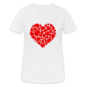 Hearts Herzen Herzform - Frauen T-Shirt atmungsaktiv - Weiß - Vorne - AI Model Female 172 dark (172cm)