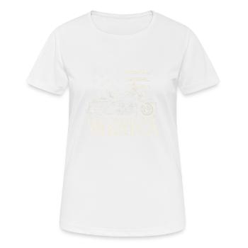 Motorcycle Biker T Shirt - Frauen T-Shirt atmungsaktiv - Weiß - Vorne - AI Model Female 172 dark (172cm)