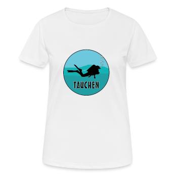 Tauchen - Frauen T-Shirt atmungsaktiv - Weiß - Vorne - AI Model Female 172 dark (172cm)