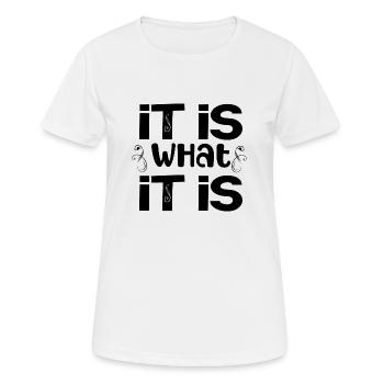 c’est ce que c’est - T-shirt respirant Femme - blanc - Devant - AI Model Female 172 dark (172cm)