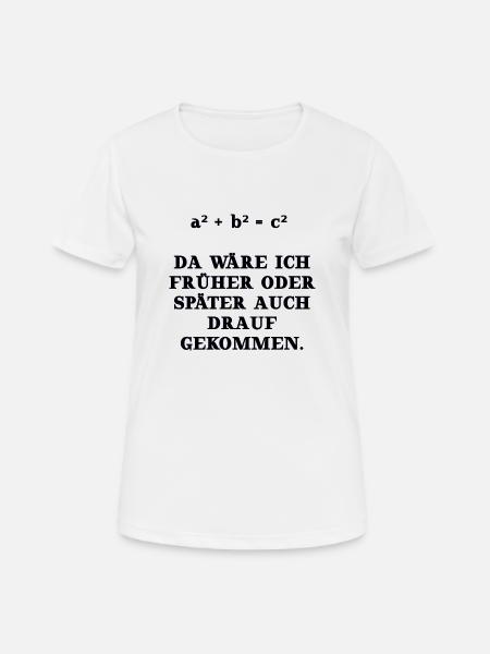 math mathematics funny gift idea Pythagoras - Women's Breathable T-Shirt - white