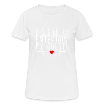 C’est agréable de divertir mes invités - T-shirt respirant Femme - blanc - Devant - AI Model Female 172 dark (172cm)