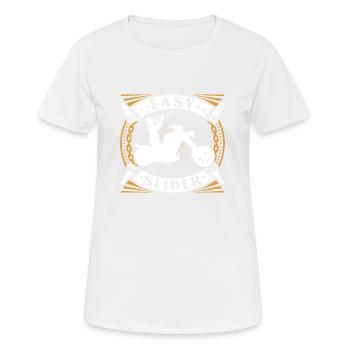 Trombone Player Biker Easy Rider Slider Funny - Frauen T-Shirt atmungsaktiv - Weiß - Vorne - AI Model Female 172 dark (172cm)