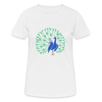 Pfau - Frauen T-Shirt atmungsaktiv - Weiß - Vorne - AI Model Female 172 dark (172cm)