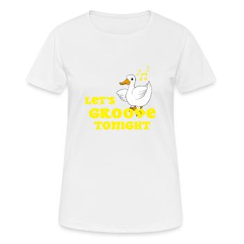 Duck dancing saying Let's groove tonight - Women's Breathable T-Shirt - white - Front - AI Model Female 172 dark (172cm)