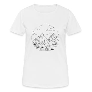 Landscape in Geometric shape - Women's Breathable T-Shirt - white - Front - AI Model Female 172 dark (172cm)