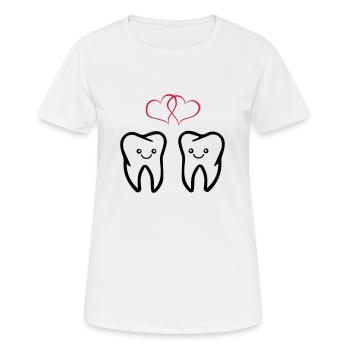 zähne verliebt - Frauen T-Shirt atmungsaktiv - Weiß - Vorne - AI Model Female 172 dark (172cm)