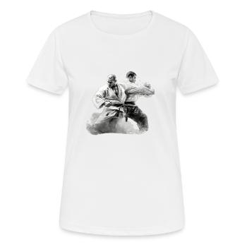 2 Jiu Jitso Kämpfer Geschenk - Frauen T-Shirt atmungsaktiv - Weiß - Vorne - AI Model Female 172 dark (172cm)