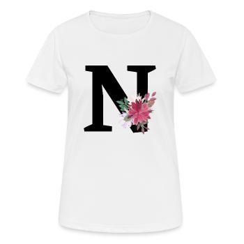 Buchstabe n blumig - Frauen T-Shirt atmungsaktiv - Weiß - Vorne - AI Model Female 172 dark (172cm)