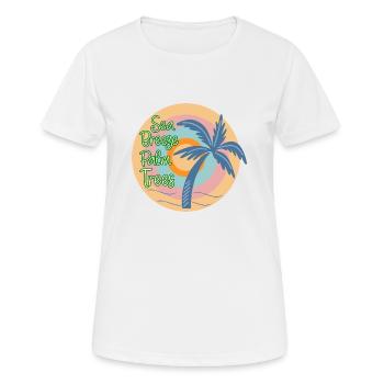 Brise de mer palmier tress - T-shirt respirant Femme - blanc - Devant - AI Model Female 172 dark (172cm)