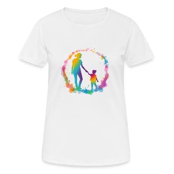 Silhouette von Mutter und Tochter - Frauen T-Shirt atmungsaktiv - Weiß - Vorne - AI Model Female 172 dark (172cm)