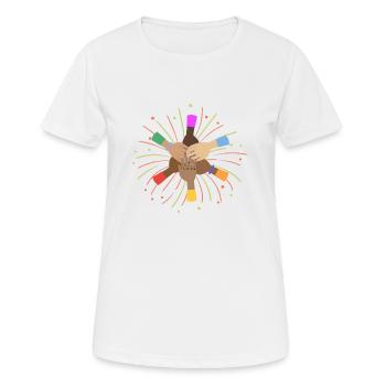 love - T-shirt respirant Femme - blanc - Devant - AI Model Female 172 dark (172cm)