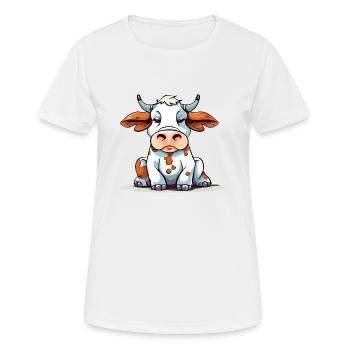 Nini la vache - T-shirt respirant Femme - blanc - Devant - AI Model Female 172 dark (172cm)