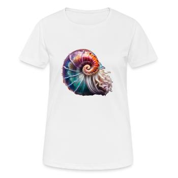 Der Nautilus, auch als Perlboot bekannt - Frauen T-Shirt atmungsaktiv - Weiß - Vorne - AI Model Female 172 dark (172cm)