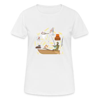 Wassersport - Frauen T-Shirt atmungsaktiv - Weiß - Vorne - AI Model Female 172 dark (172cm)