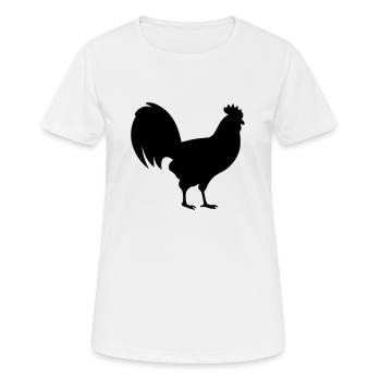 Poule - T-shirt respirant Femme - blanc - Devant - AI Model Female 172 dark (172cm)