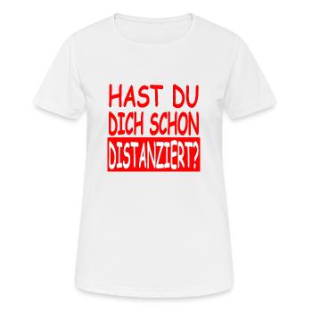 Distanziert Vers.1 - Frauen T-Shirt atmungsaktiv - Weiß - Vorne - AI Model Female 172 dark (172cm)