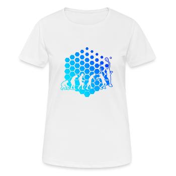 Damen Herren Paddeltennis Paddle Court Schlägerspo - Frauen T-Shirt atmungsaktiv - Weiß - Vorne - AI Model Female 172 dark (172cm)