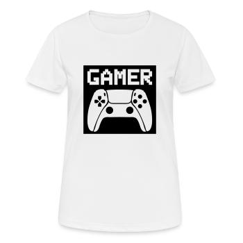 gamer controller - Frauen T-Shirt atmungsaktiv - Weiß - Vorne - AI Model Female 172 dark (172cm)