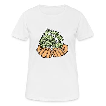 Big money flying to you for wealth and prosperity. - Women's Breathable T-Shirt - white - Front - AI Model Female 172 dark (172cm)