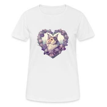 MaineCoon Iris - T-shirt respirant Femme - blanc - Devant - AI Model Female 172 dark (172cm)
