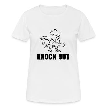hahn boxer knock out comic - Frauen T-Shirt atmungsaktiv - Weiß - Vorne - AI Model Female 172 dark (172cm)