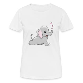 Lying happy baby elephant - Women's Breathable T-Shirt - white - Front - AI Model Female 172 dark (172cm)