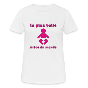 La plus belle nièce - T-shirt respirant Femme - blanc - Devant - AI Model Female 172 dark (172cm)
