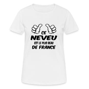 MEILLEUR NEVEU - T-shirt respirant Femme - blanc - Devant - AI Model Female 172 dark (172cm)