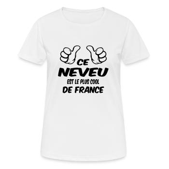MEILLEUR NEVEU - T-shirt respirant Femme - blanc - Devant - AI Model Female 172 dark (172cm)