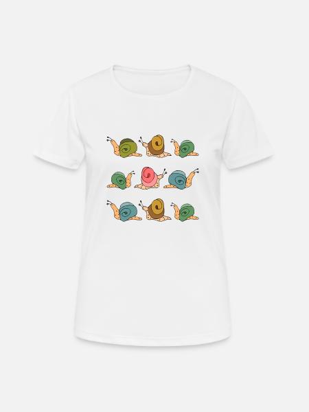 Schnecken - Frauen T-Shirt atmungsaktiv - Weiß