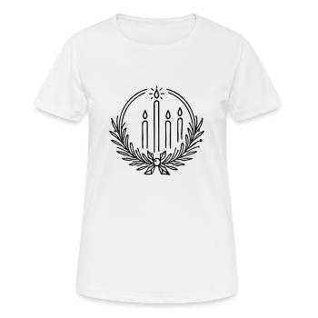 Couronne de l’Avent 4 bougies brûlant Noël - T-shirt respirant Femme - blanc - Devant - AI Model Female 172 dark (172cm)